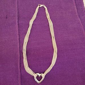 Sterling Silver Floating Heart Necklace